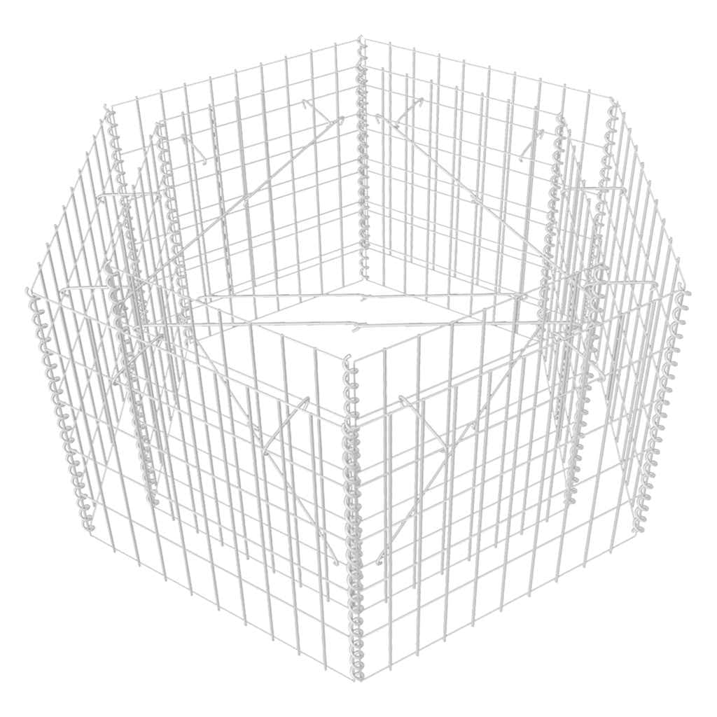 vidaXL Canteiro elevado/cesto gabião hexagonal 100x90x50 cm