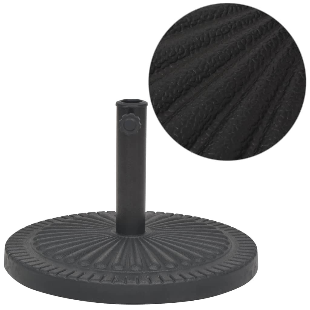 vidaXL Base para guarda-sol em resina redondo preto 29 kg