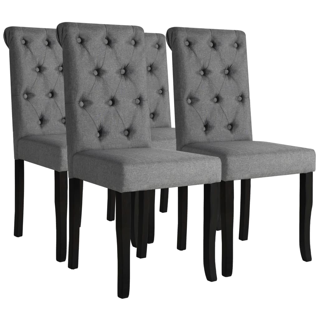 vidaXL Cadeiras de jantar 4 pcs tecido cinzento-escuro