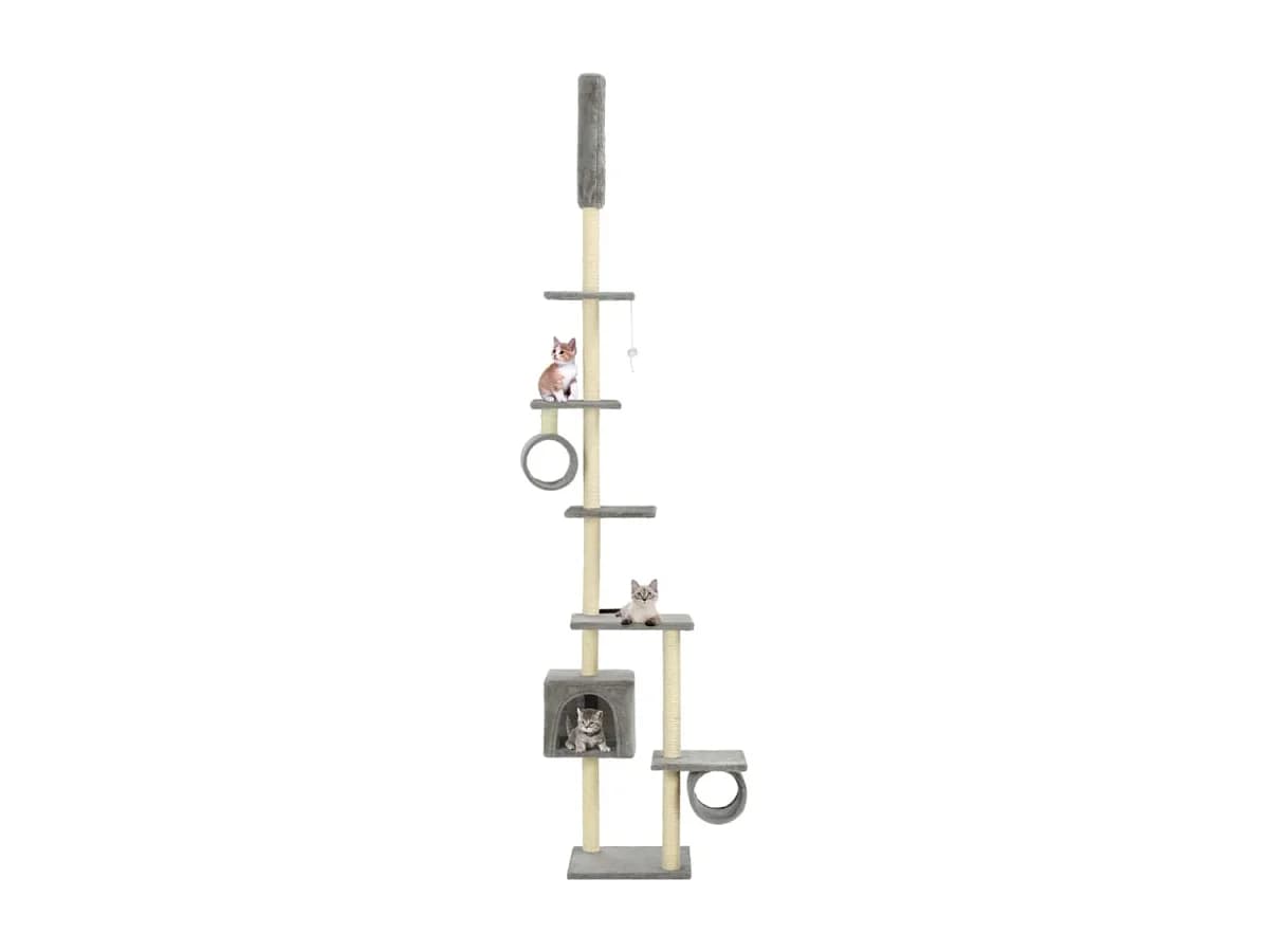 Árvore para Gatos com Postes Arranhadores Sisal 260 cm Cinzento - 170532