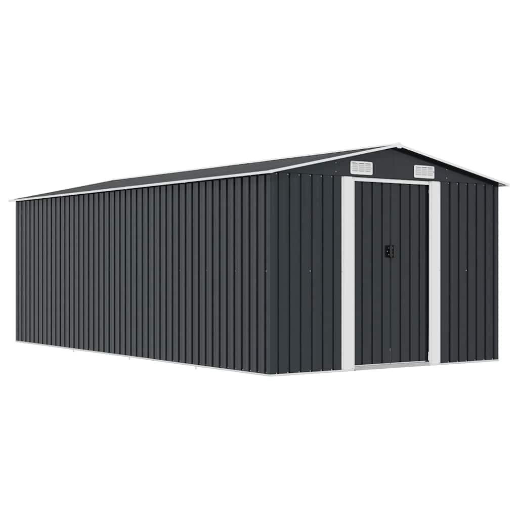 vidaXL Abrigo de jardim 257x489x181 cm metal antracite