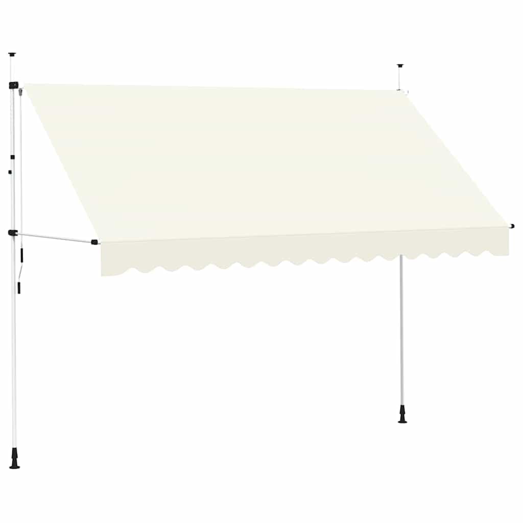 vidaXL Toldo retrátil manual 350 cm creme