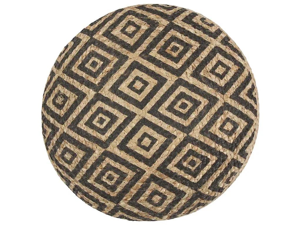 Pufe artesanal 45x30 cm juta preto