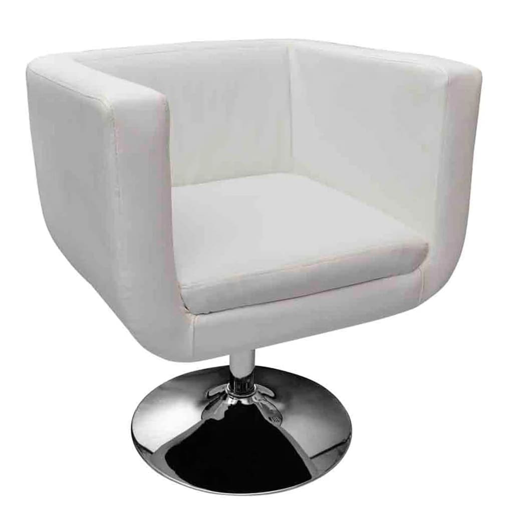 vidaXL Banco de bar couro artificial branco