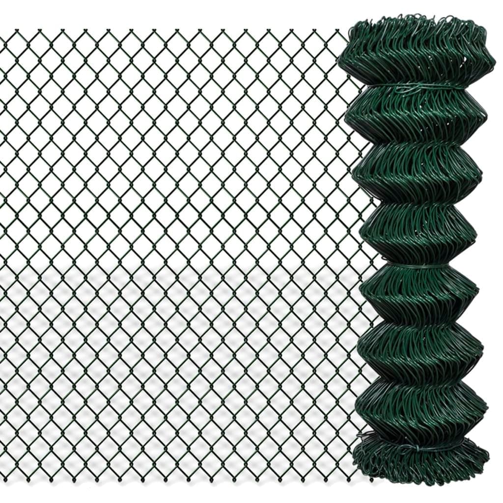 vidaXL Cerca de arame 1,25x15 m aço verde