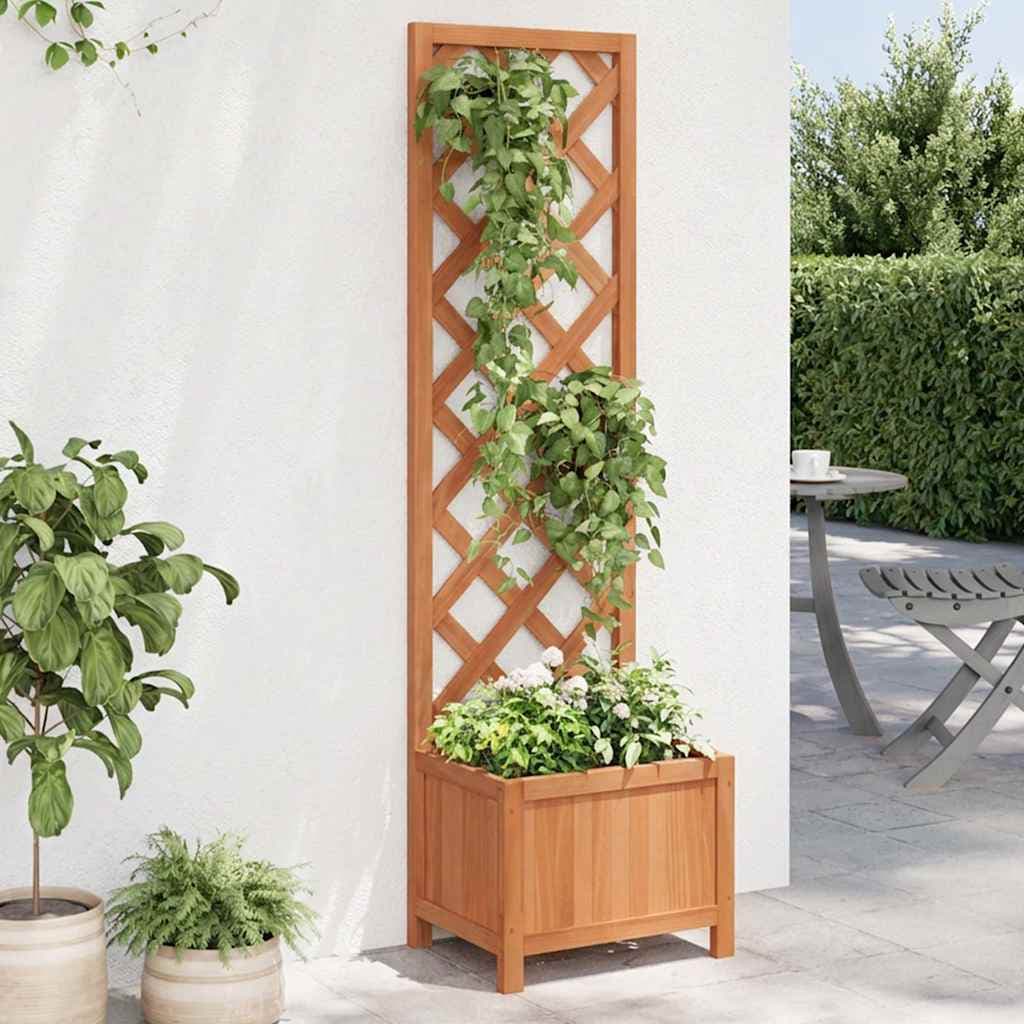 vidaXL Vaso com treliça 40x30x135 cm madeira de abeto maciça