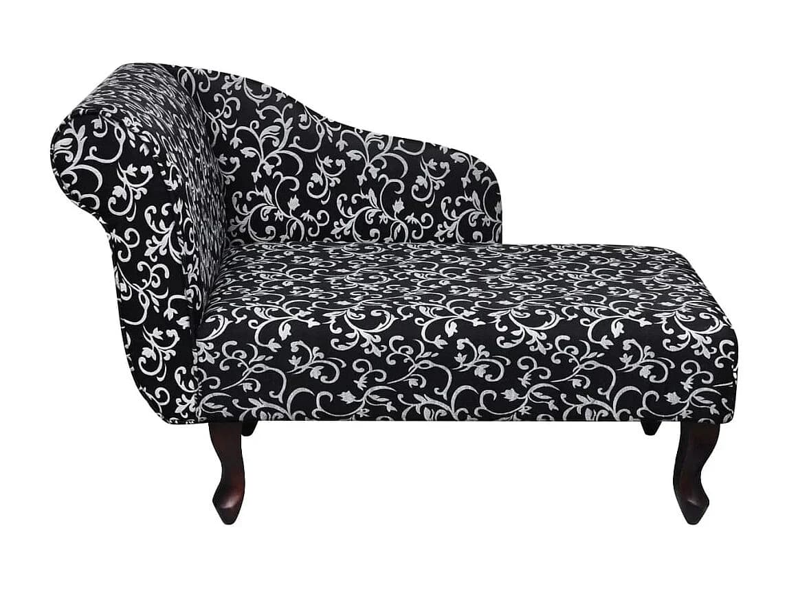 Chaise Lounge com tecido preto e branco