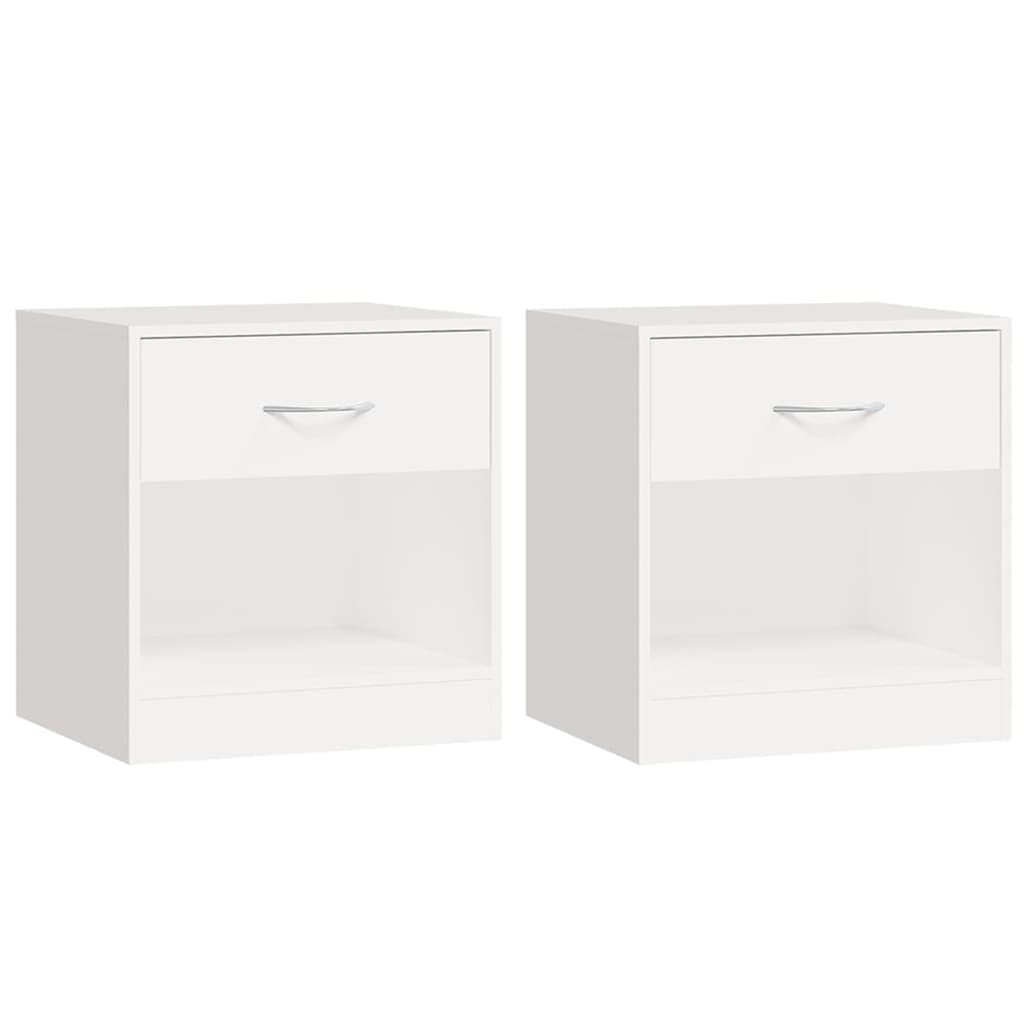 vidaXL Mesa de cabeceira 2 pcs gaveta branca
