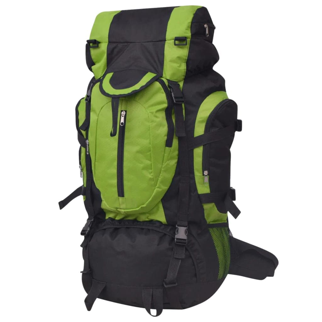 vidaXL Mochila de Caminhada Xxl 75 L Preto e Verde - 91104