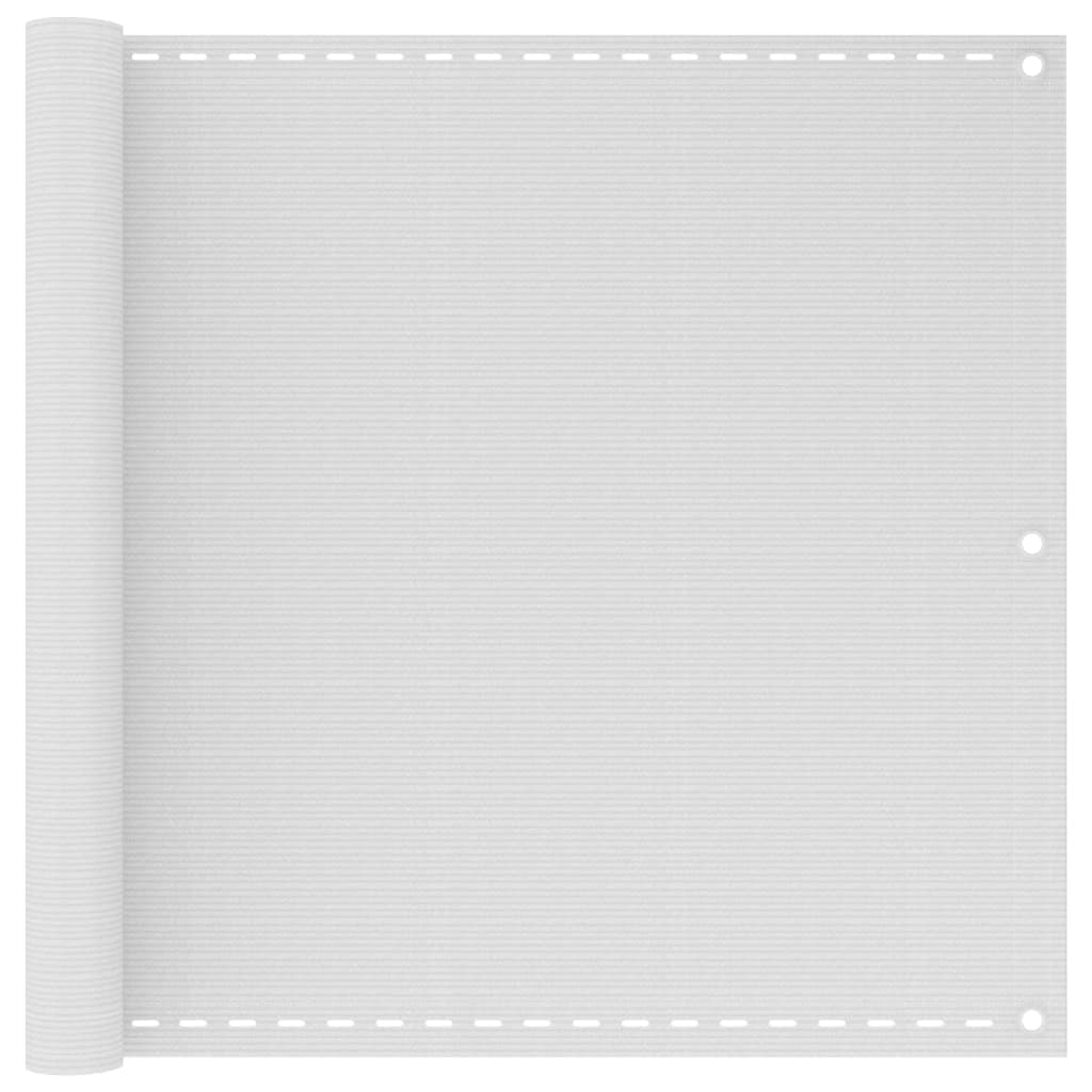 vidaXL Tela de varanda HDPE 90x600 cm branco