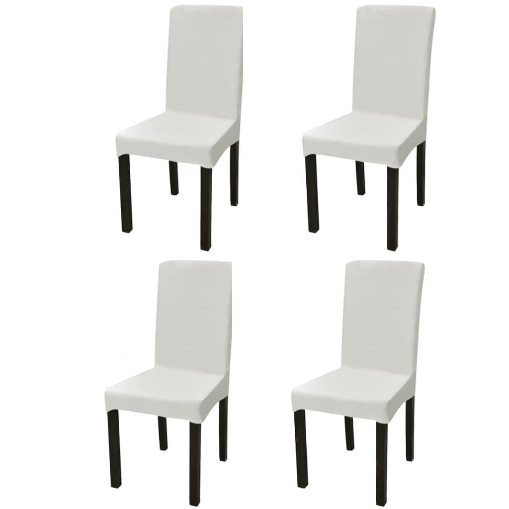 vidaXL Capa extensível para cadeiras, 4 pcs, creme