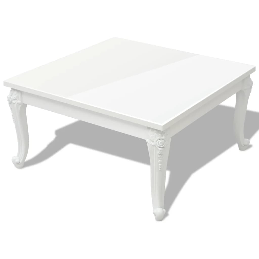 vidaXL Mesa de centro, 80x80x42 cm, branco brilhante