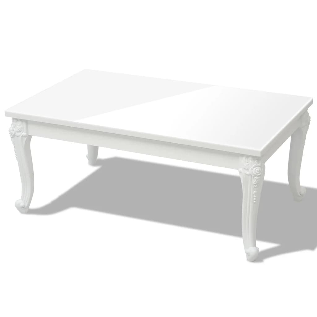 vidaXL Mesa de centro, 100x60x42 cm, branco brilhante