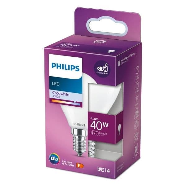 Philips Lâmpada led E14 4,3W 4000K 470 Lm - S7907779