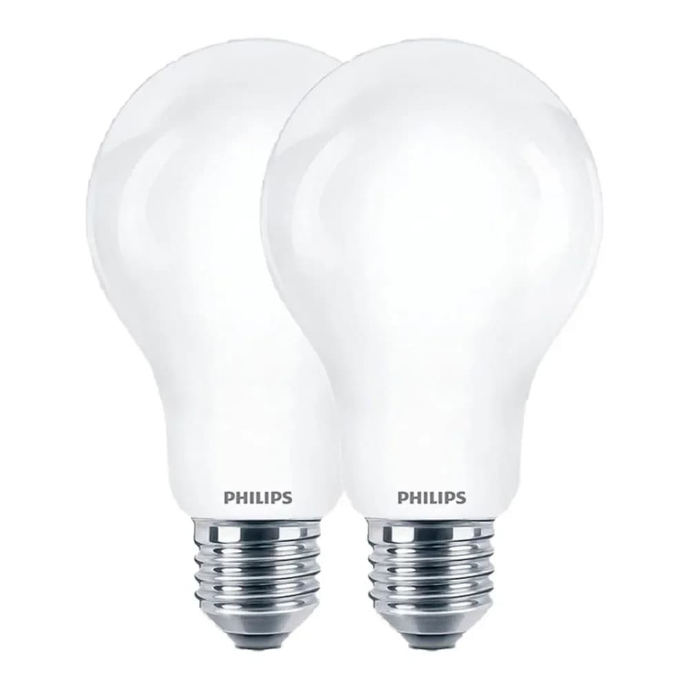 Philips 2x Lâmpada LED 100W A60 E27 Luz Blanca Neutra 4000K