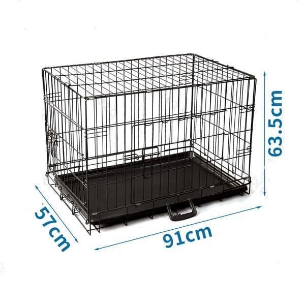 Nobleza Dog Crate Jaula Transportadora Metálica L - 91 x 57 x 63,5 cm Duas Portas