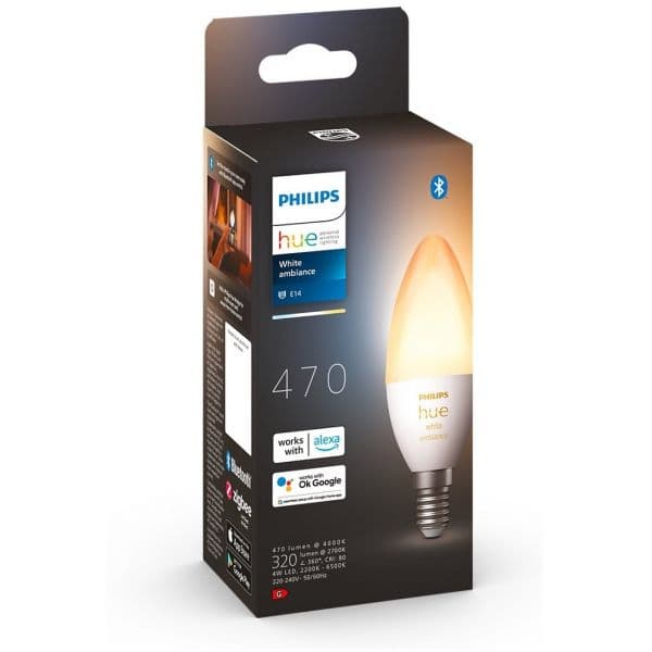 Philips Lâmpada led Inteligente Vela E14 5,2W + 470Lm (B39) Hue - S7808917