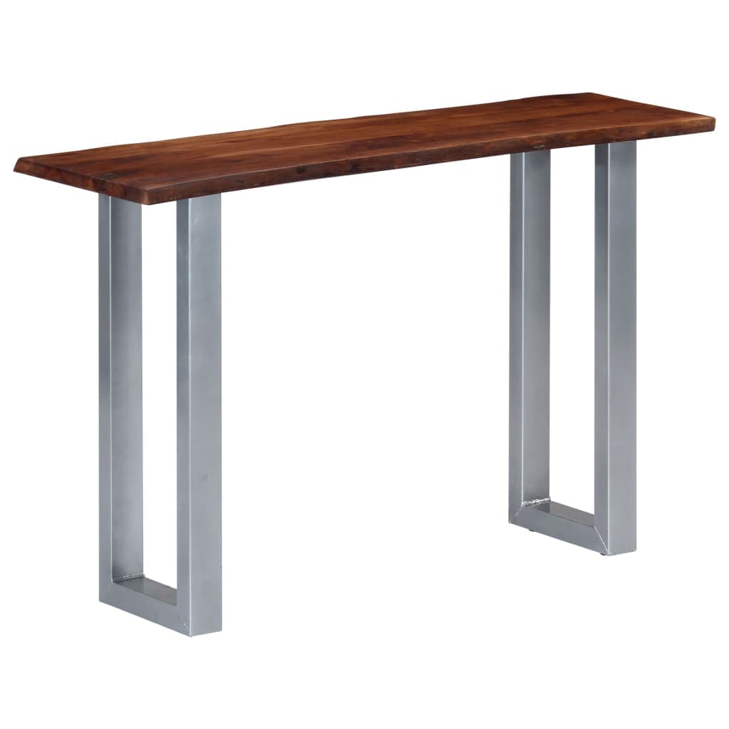 vidaXL Mesa consola 115x35x76 cm madeira de acácia maciça e ferro