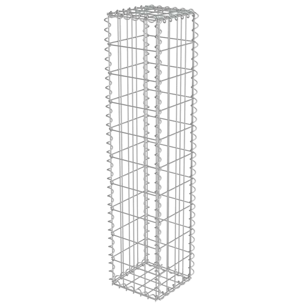 vidaXL Muro gabião com tampas aço galvanizado 20x20x100 cm