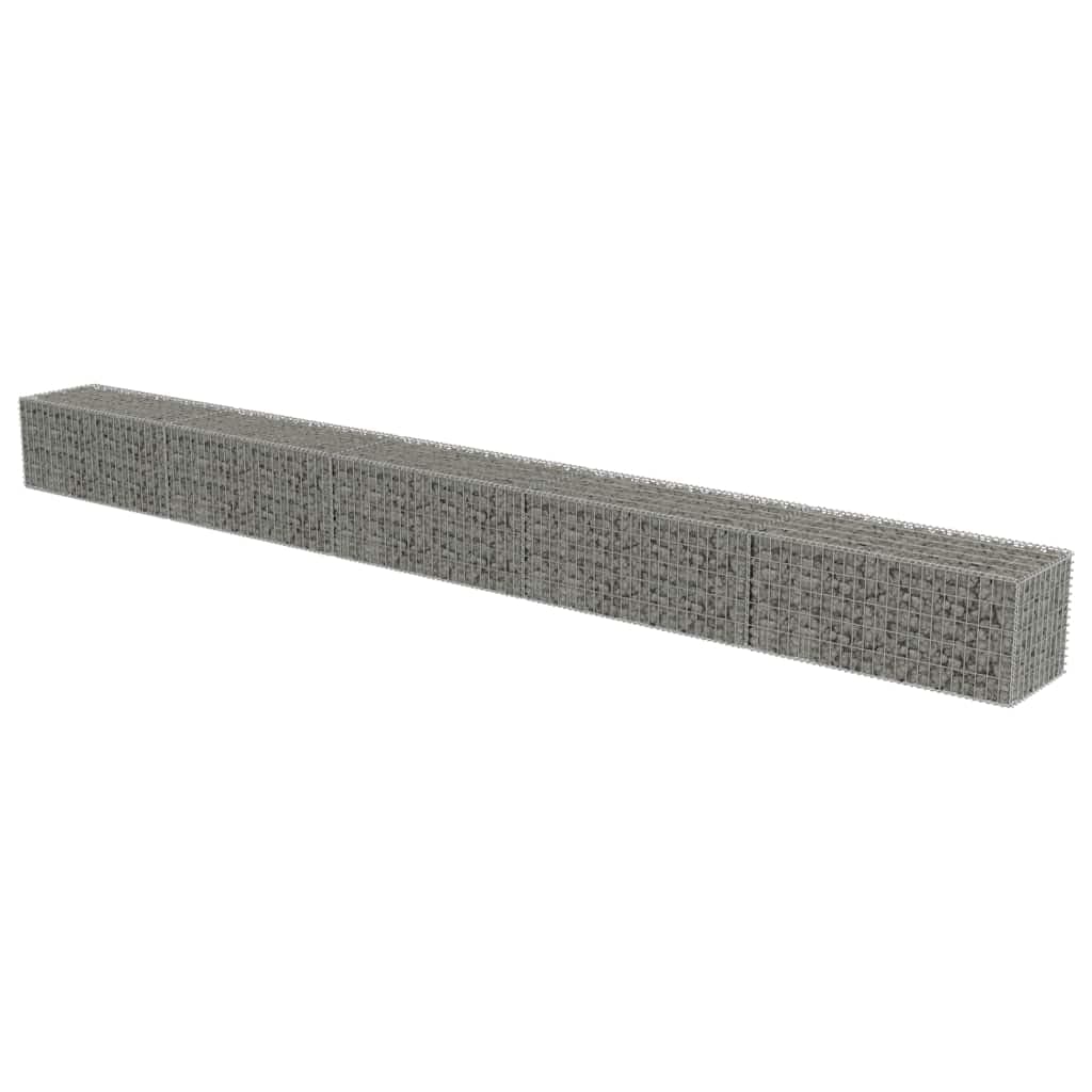 vidaXL Muro gabião com tampas aço galvanizado 600x50x50 cm