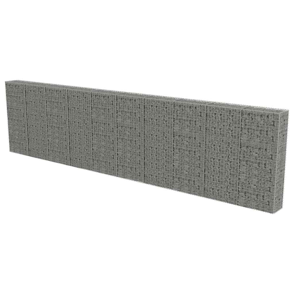 vidaXL Muro gabião com tampas aço galvanizado 600x30x150 cm