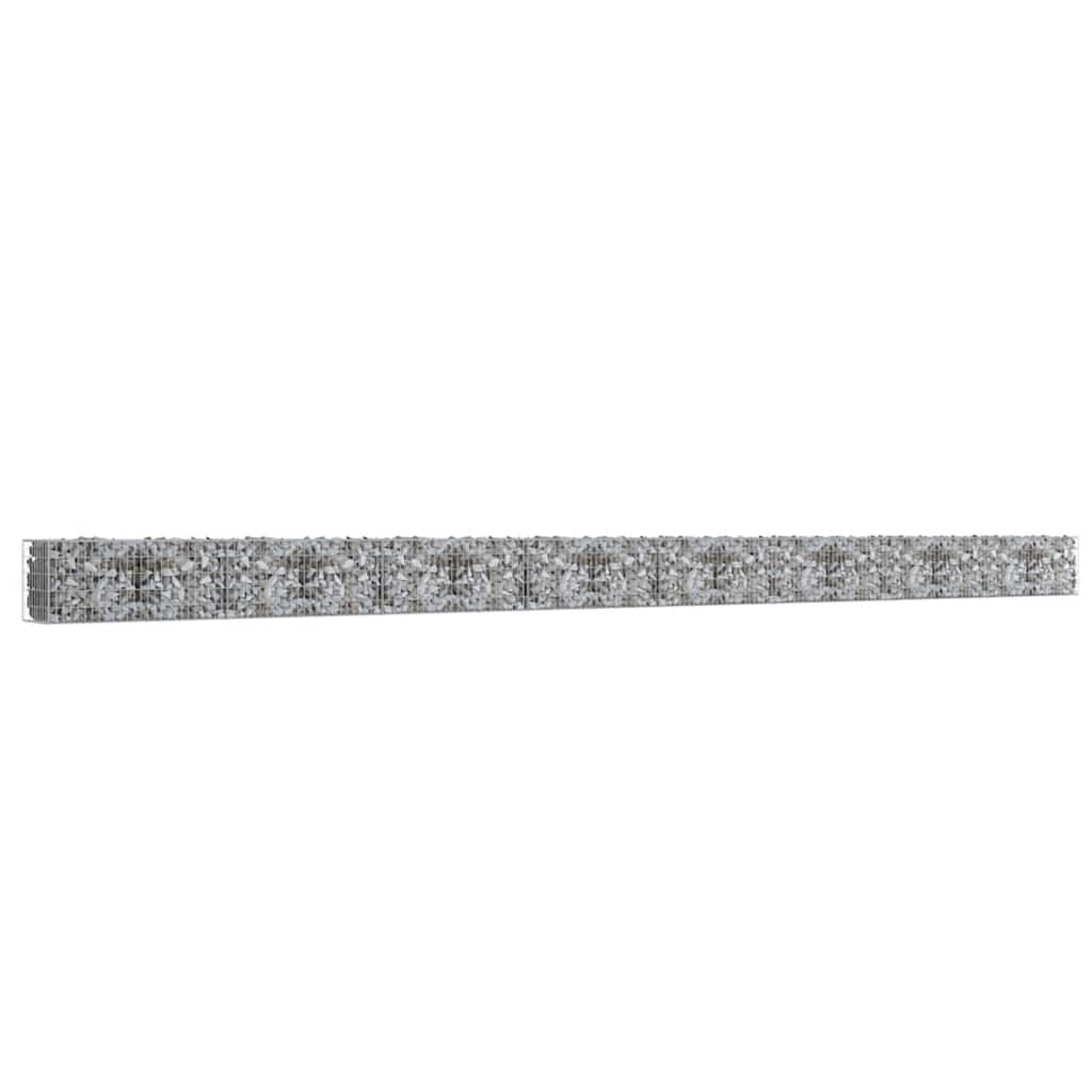 vidaXL Muro gabião com tampas aço galvanizado 900x50x50 cm