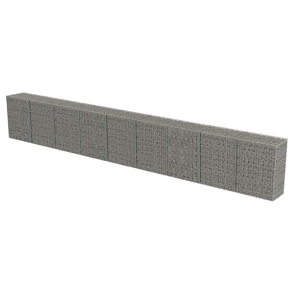 vidaXL Muro gabião com tampas aço galvanizado 900x50x100 cm