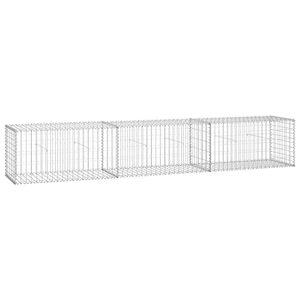 vidaXL Muro gabião com tampas aço galvanizado 300x50x50 cm