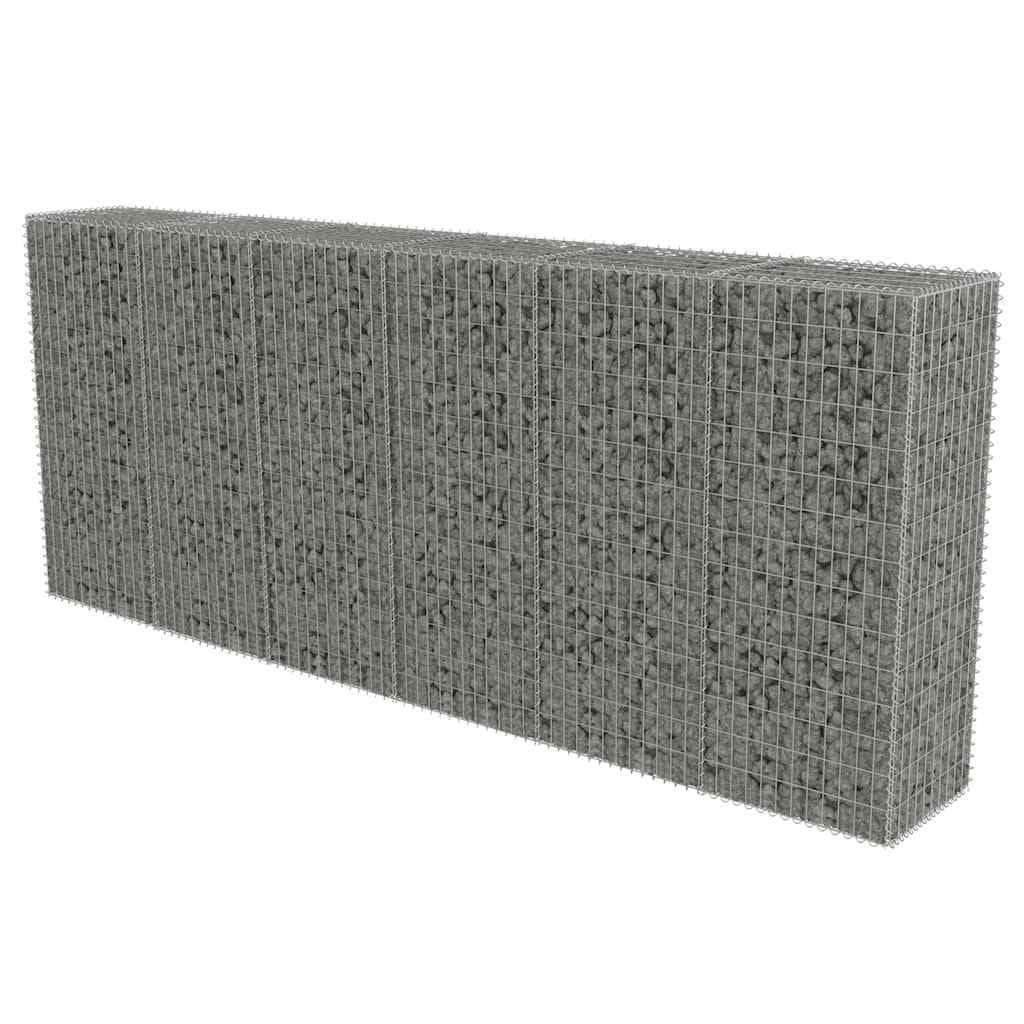 vidaXL Muro gabião com tampas aço galvanizado 300x50x150 cm