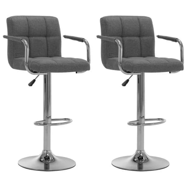 Cadeiras de Bar 2 Peças Tecido Cinzento-claro - 283419