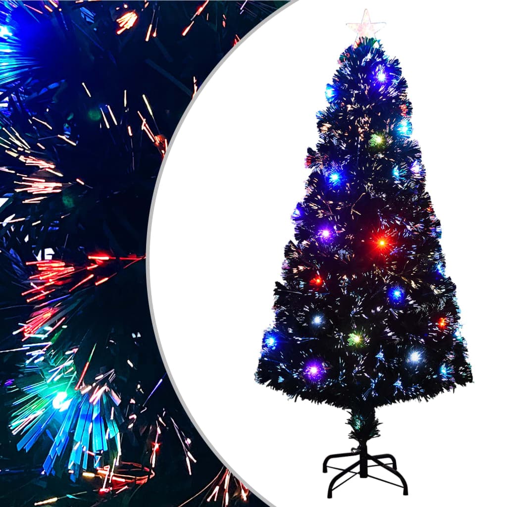 vidaXL Árvore de Natal pré-iluminada c/ suporte e LED 150 cm fibra ótica