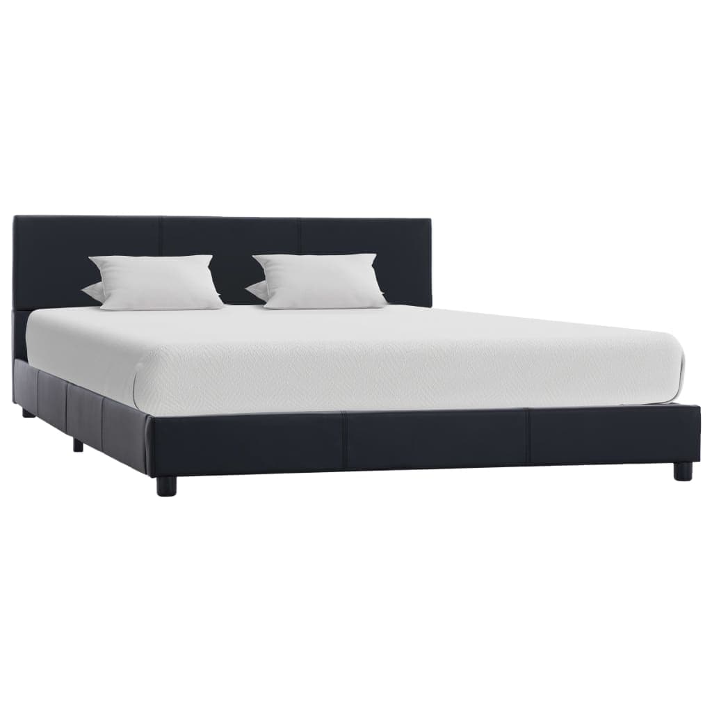 Estrutura de Cama 120x200 cm Couro Artificial Preto - 284770