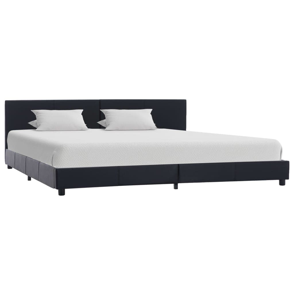 vidaXL Estrutura de cama 180x200 cm couro artificial preto