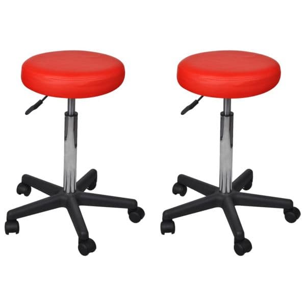 Bancos de Escritório 2 Pcs 35,5x98 cm Couro Artificial Vermelho - 277177