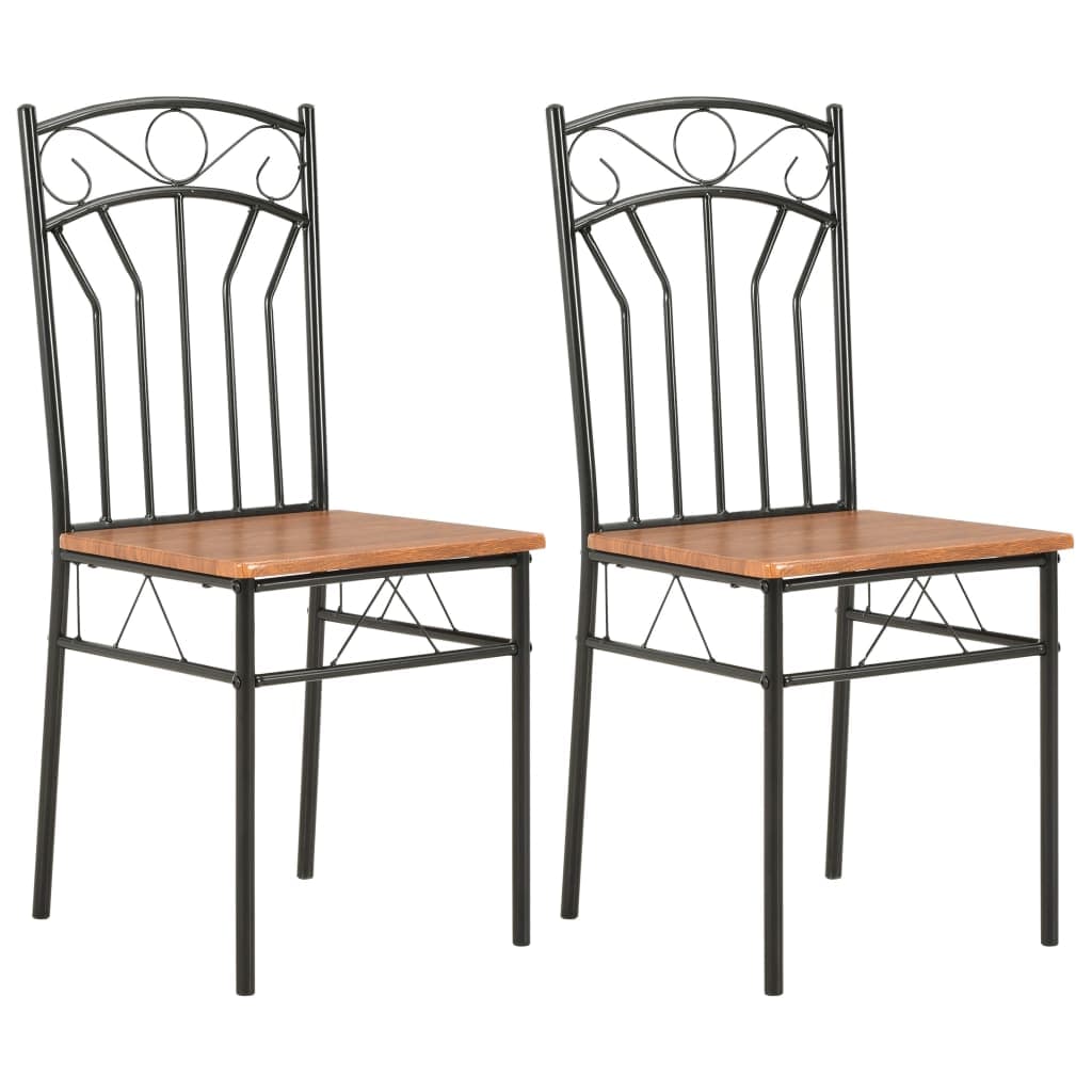 vidaXL Cadeiras de jantar 2 pcs MDF castanho