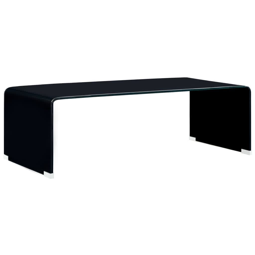 Mesa de Centro 98x45x31 cm Vidro Temperado Preto - 3783530868