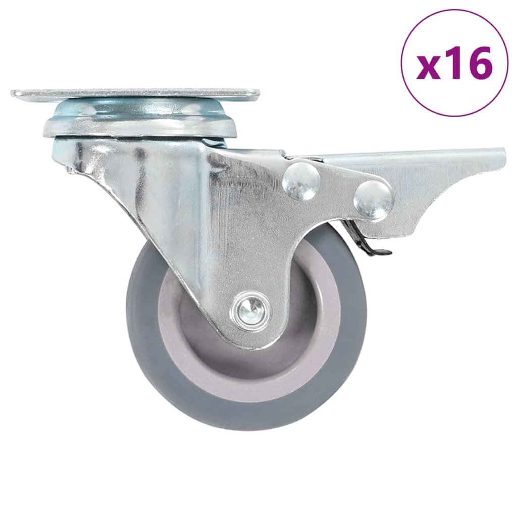 vidaXL 16 pcs rodas giratórias 50 mm