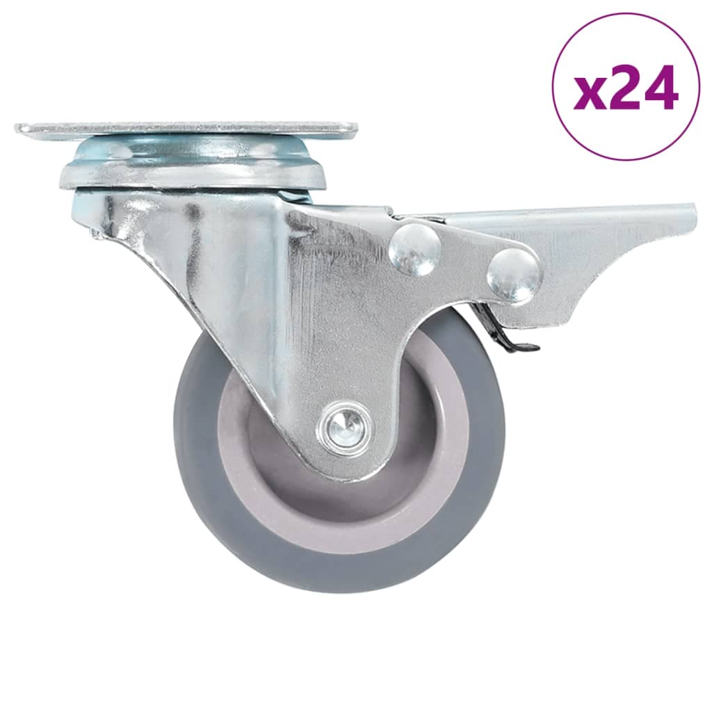 vidaXL 24 pcs rodas giratórias 50 mm