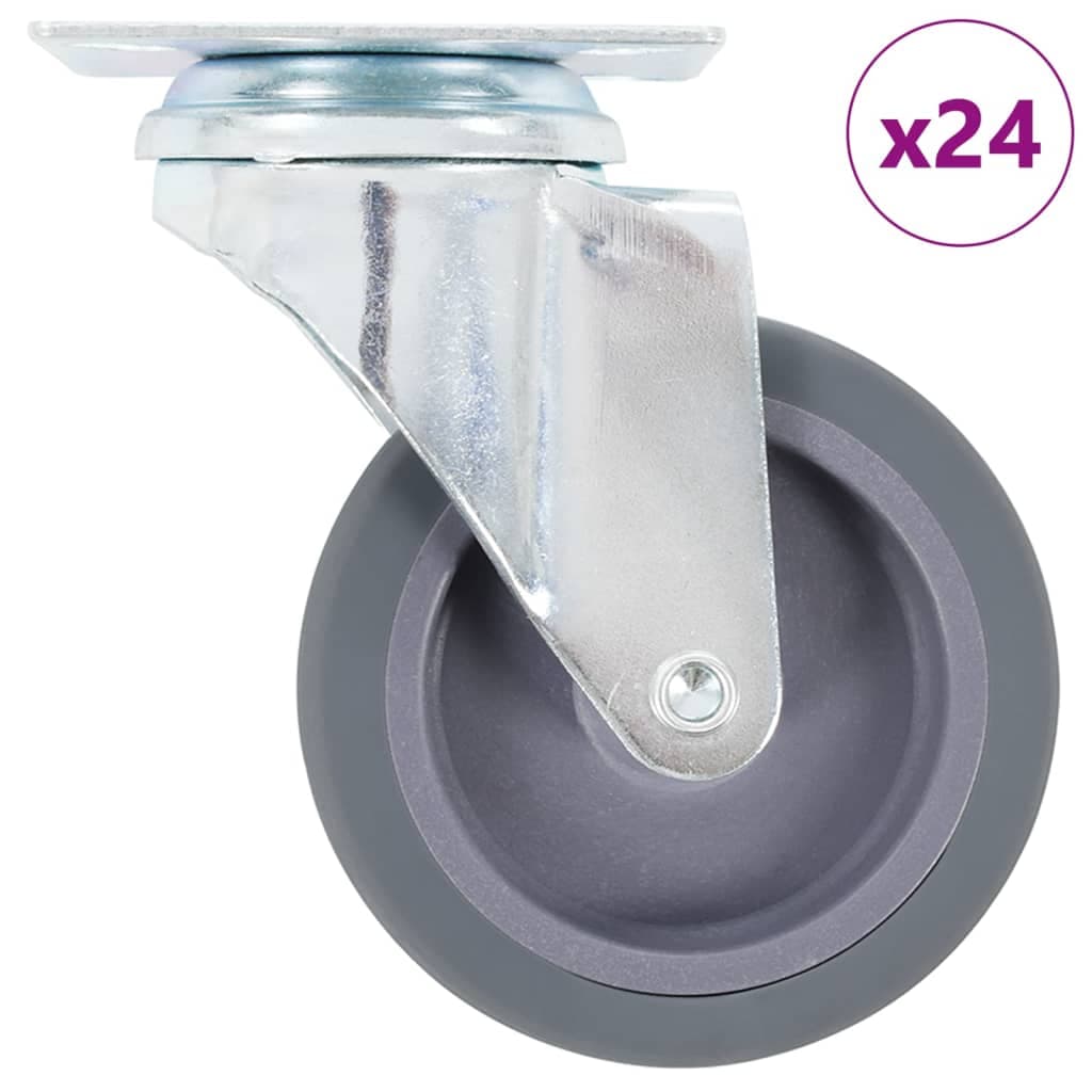 vidaXL 24 pcs rodas giratórias 75 mm