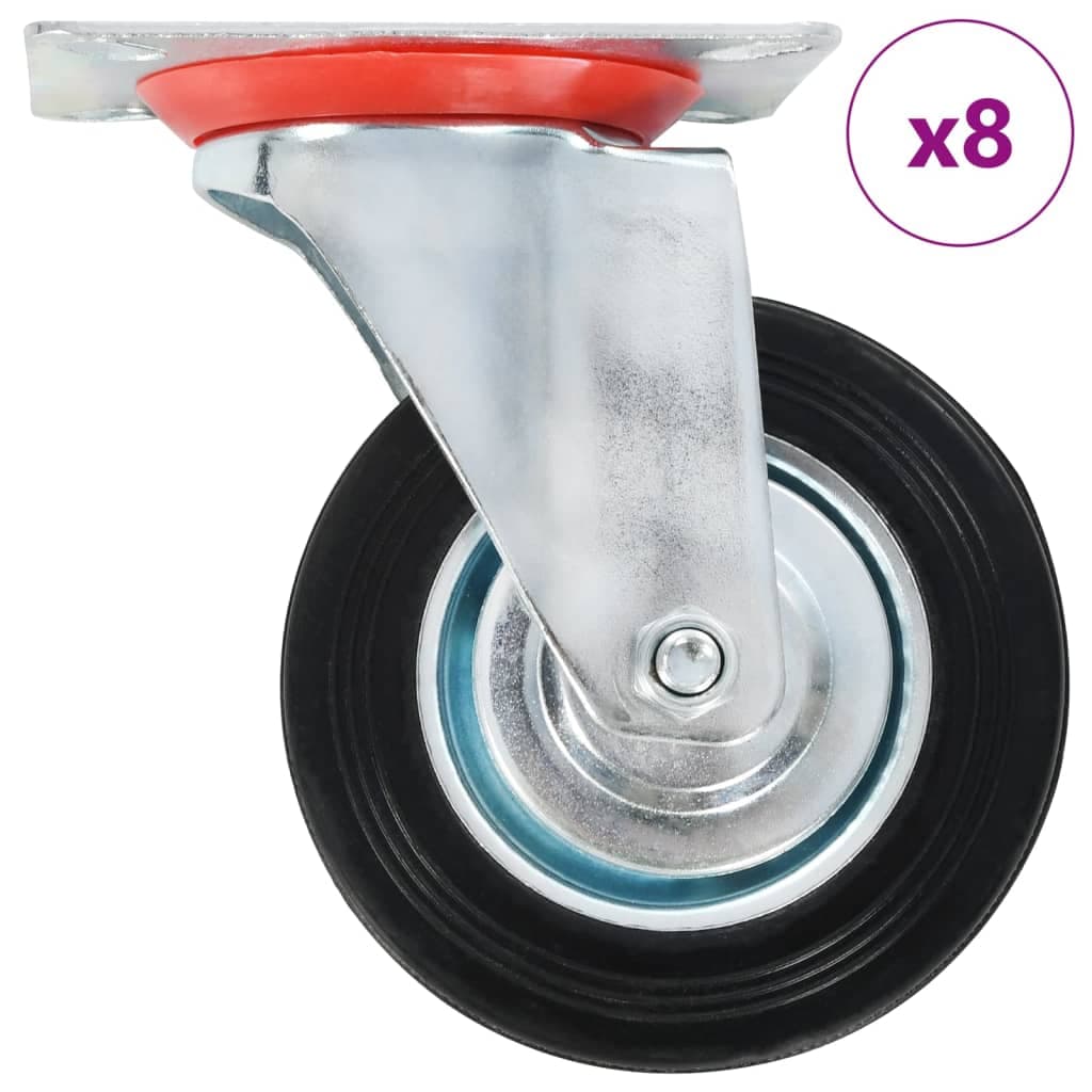 vidaXL 8 pcs rodas giratórias 100 mm