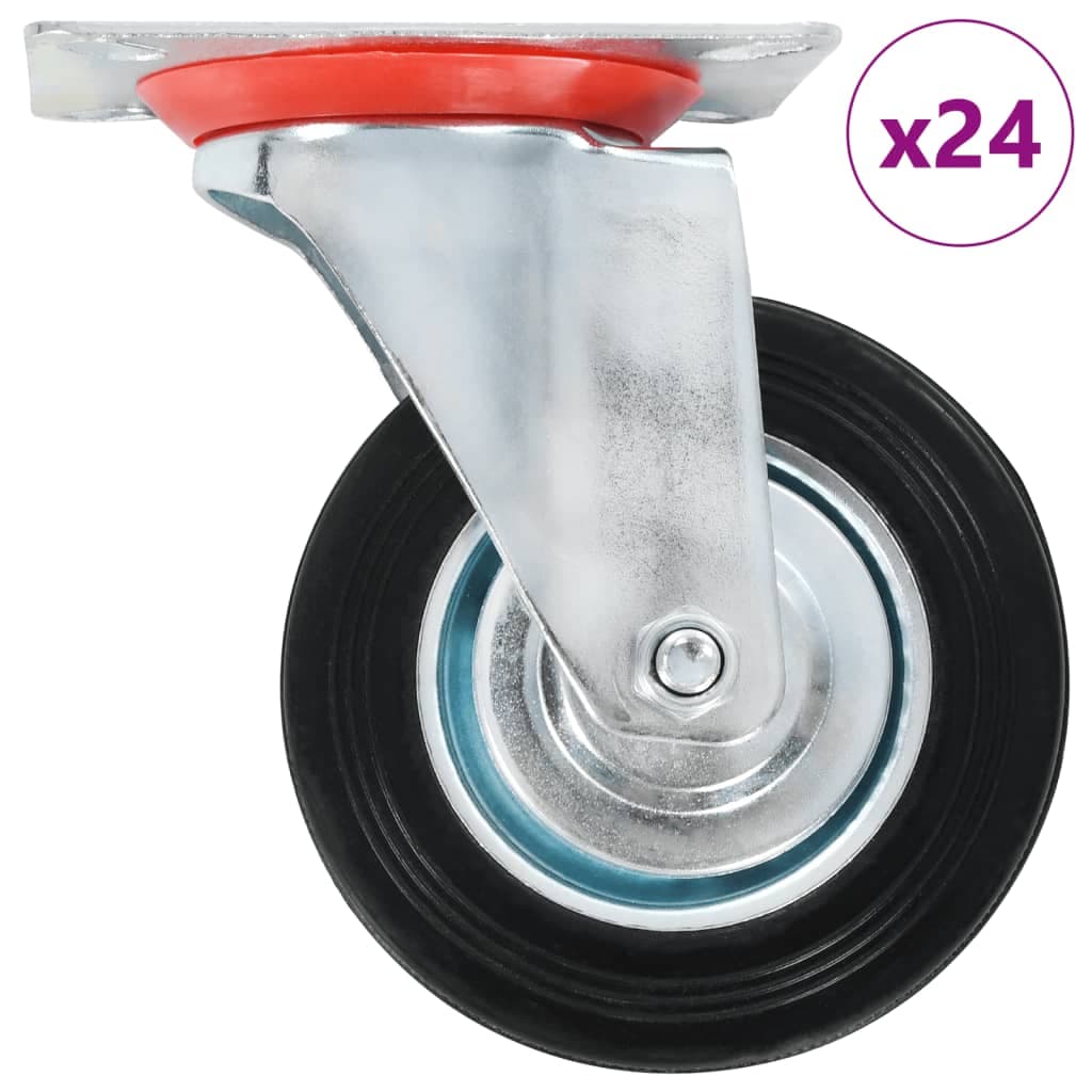 vidaXL 24 pcs rodas giratórias 100 mm