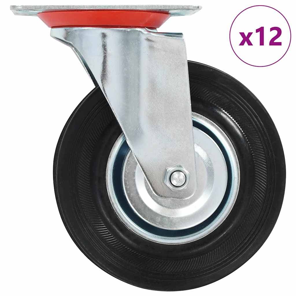vidaXL 12 pcs rodas giratórias 125 mm