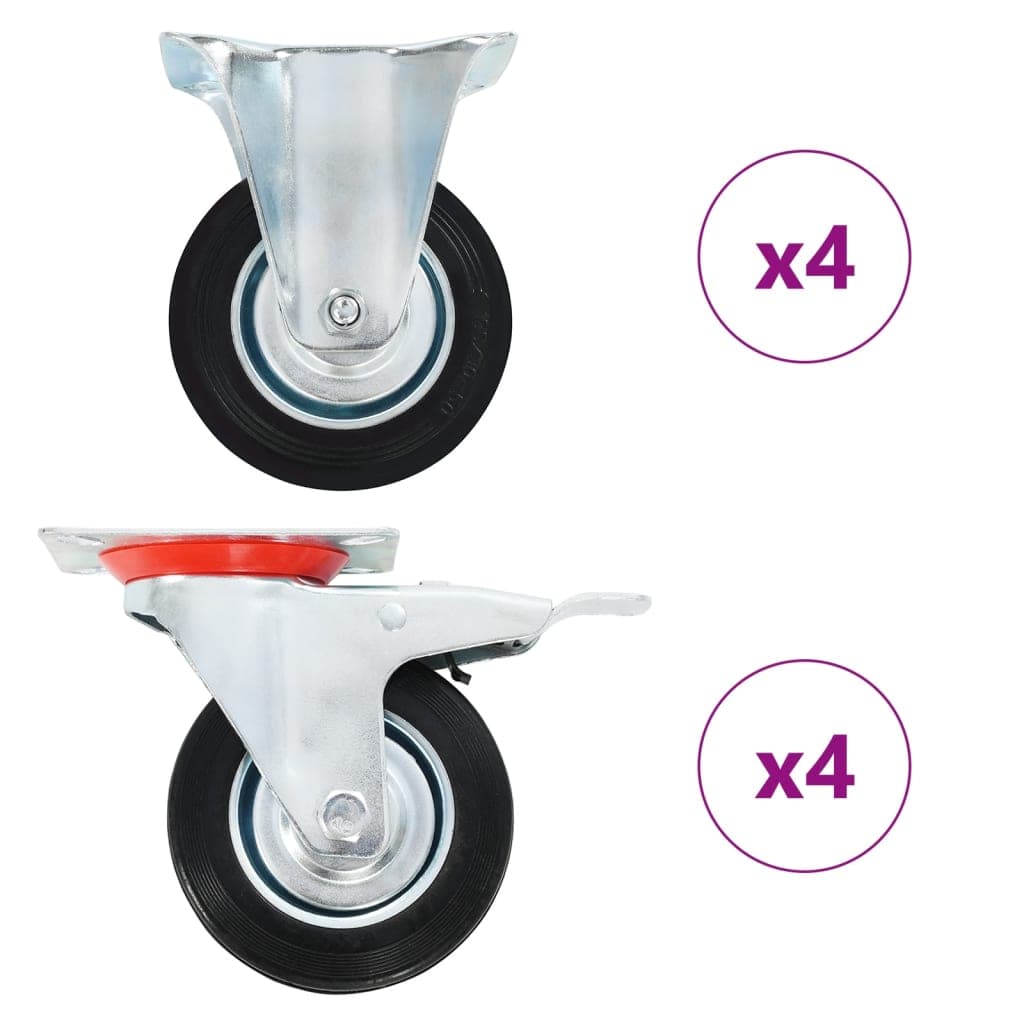 vidaXL 8 pcs rodas 100 mm