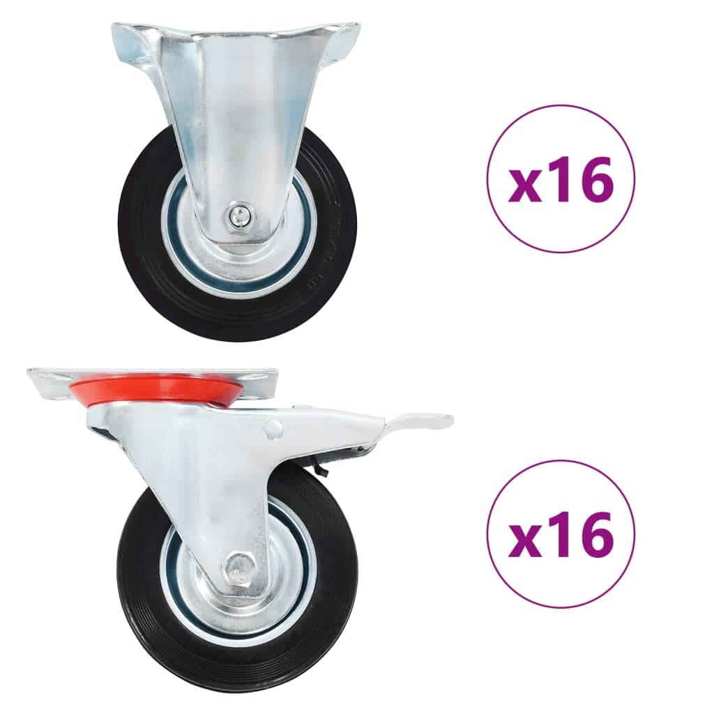 vidaXL 32 pcs rodas 100 mm