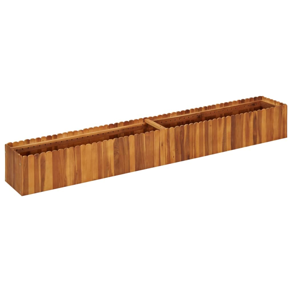 vidaXL Vaso/floreira de jardim 200x30x25 cm madeira de acácia maciça