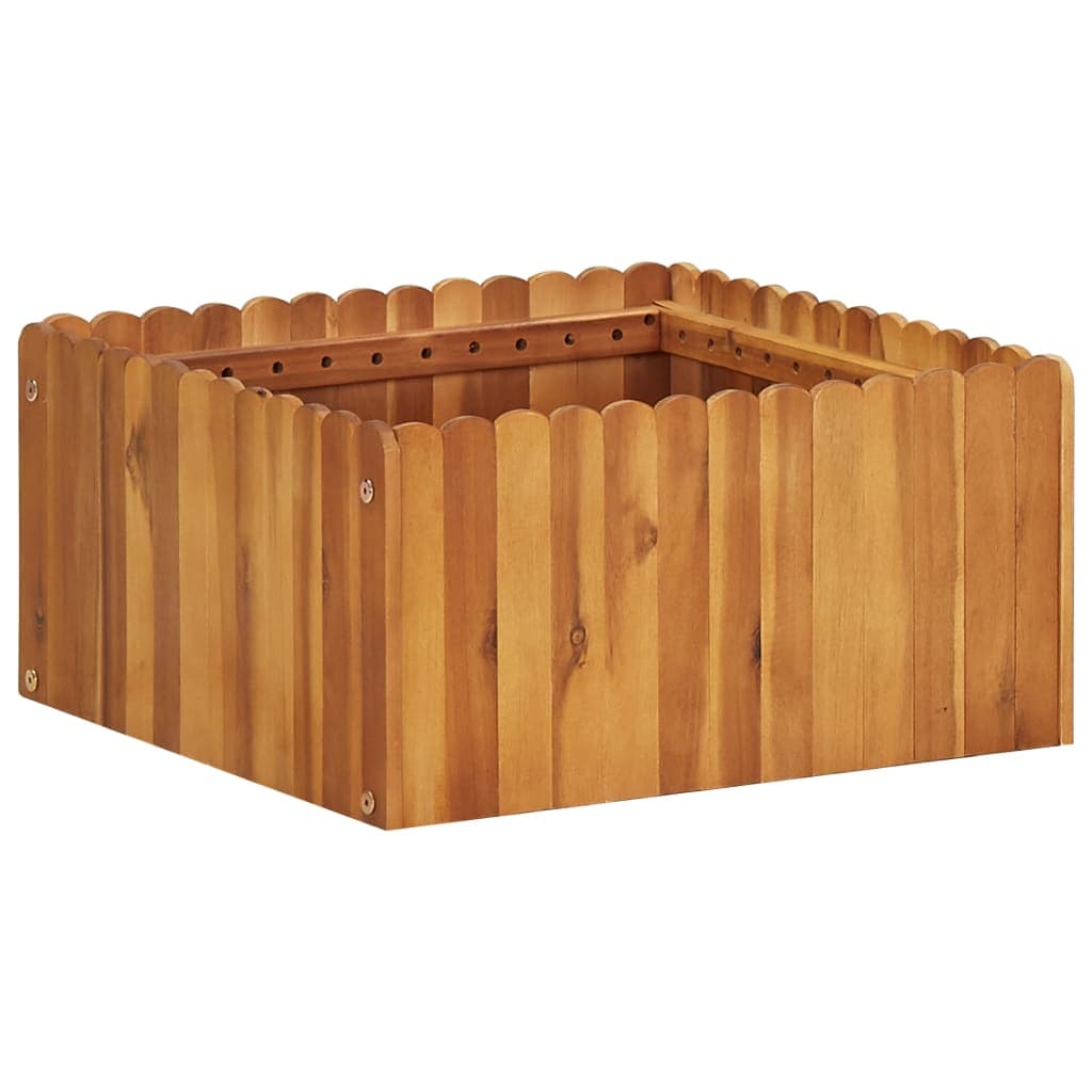 vidaXL Vaso/floreira de jardim 50x50x25 cm madeira de acácia maciça