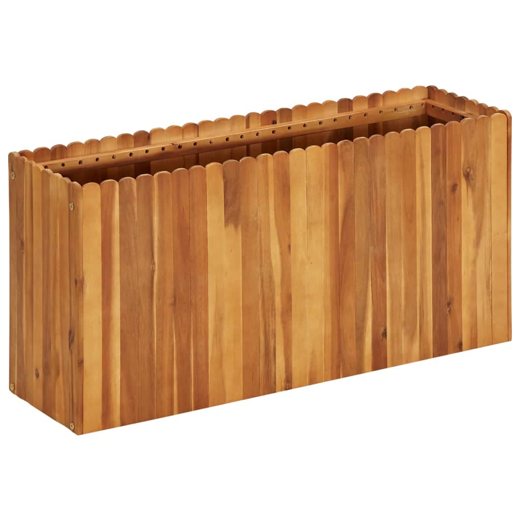 vidaXL Vaso/floreira de jardim 100x30x50 cm madeira de acácia maciça