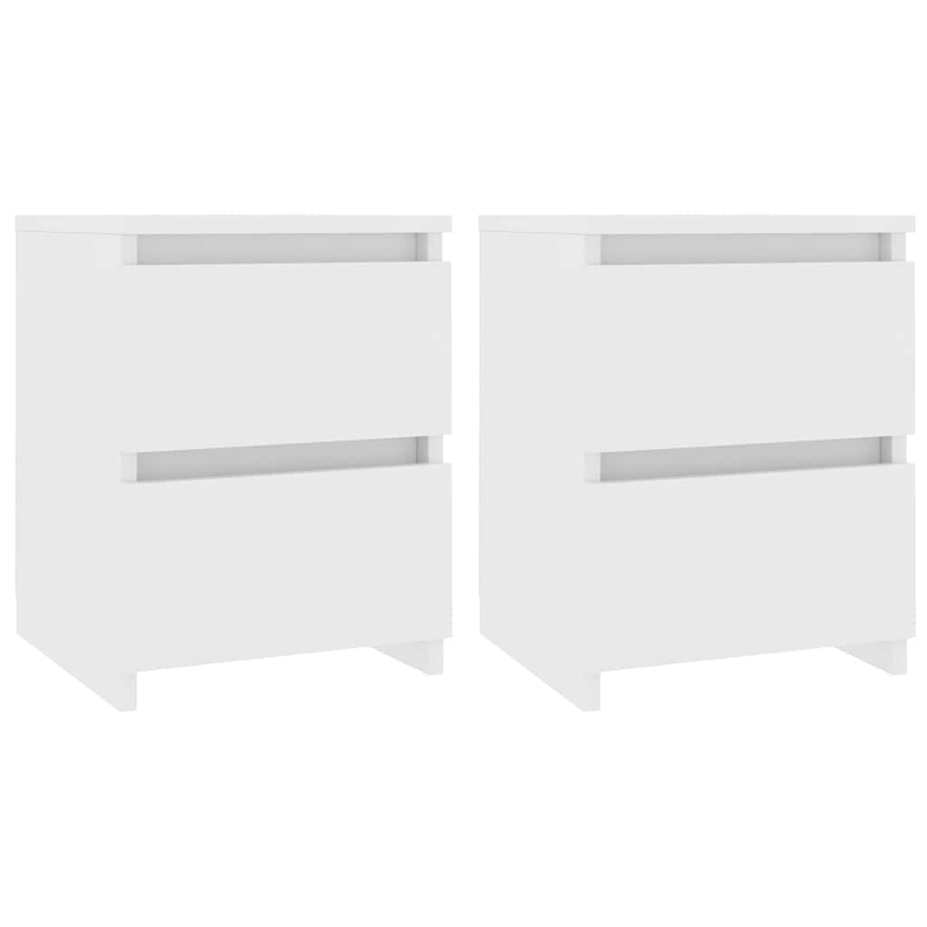 vidaXL Mesas de cabeceira 2 pcs 30x30x40 cm contraplacado branco