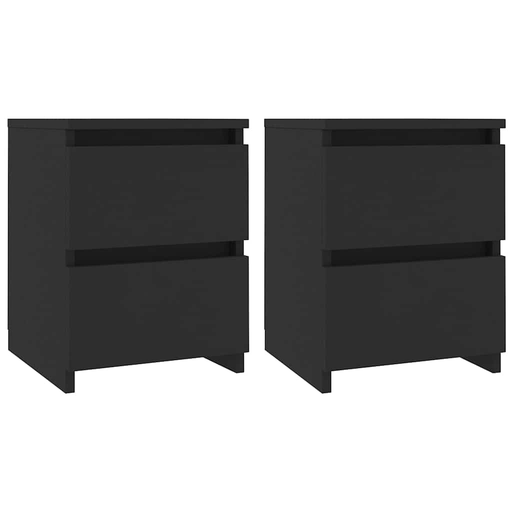 vidaXL Mesas de cabeceira 2 pcs 30x30x40 cm contraplacado preto