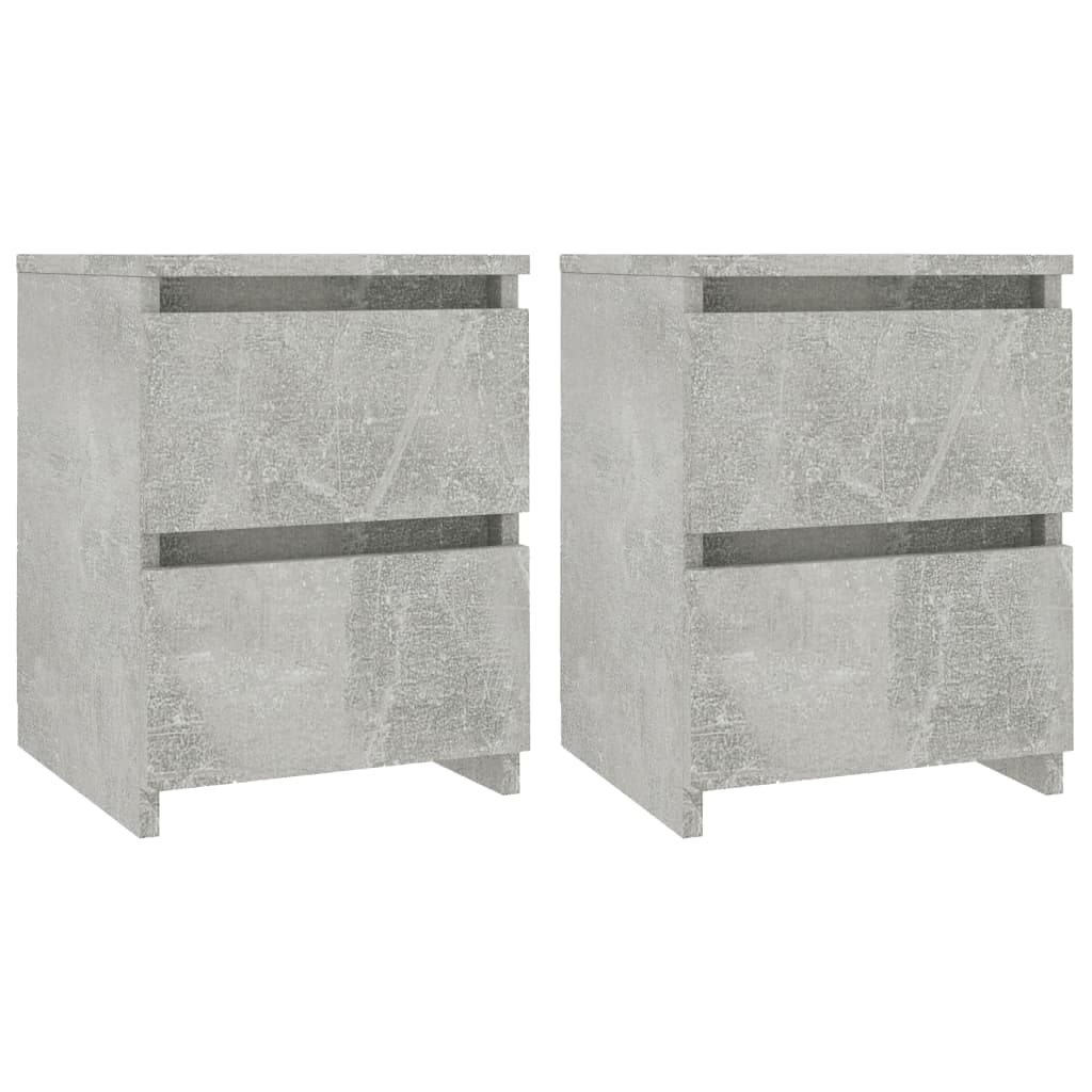 vidaXL Mesas de cabeceira 2 pcs 30x30x40 cm contrapl. cinzento cimento